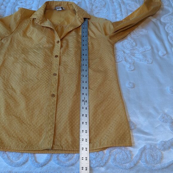 VINTAGE Miss Fashionality yellow long sleeve blouse 70s 80s - Picture 6 of 10